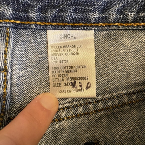 Cinch Jeans Mens 34x30 Blue Medium Wash Straight Leg Denim Western Casual Pants - Picture 3 of 11